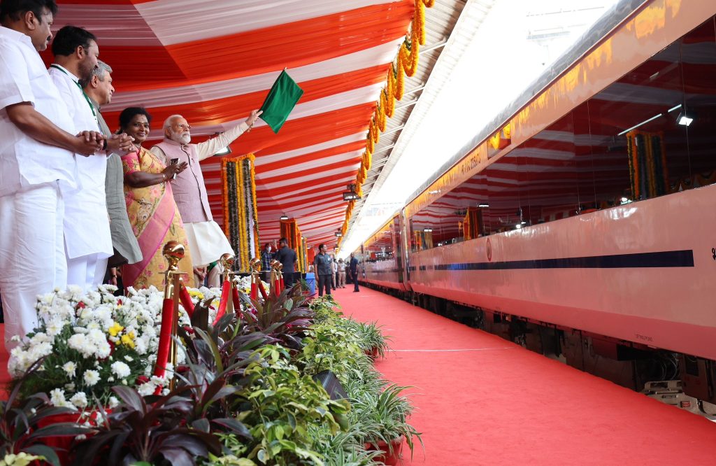  Vande Bharat Express is flagged off by Narendra Modi