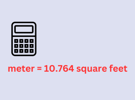 meter to square feet