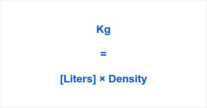Liter to Kg
