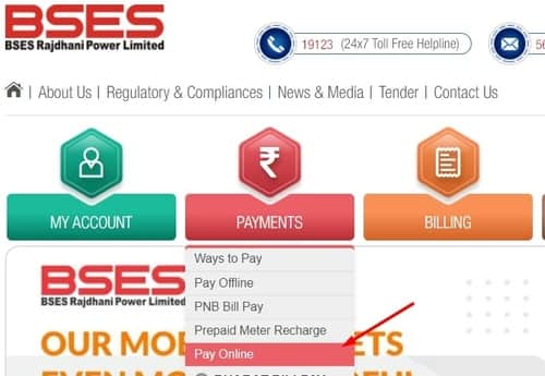 bses yamuna bill online payment