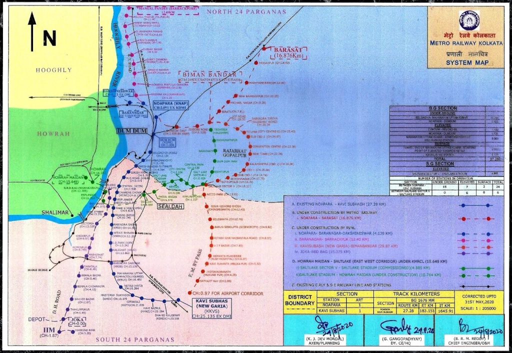 Route Map of Kolkata Metro 