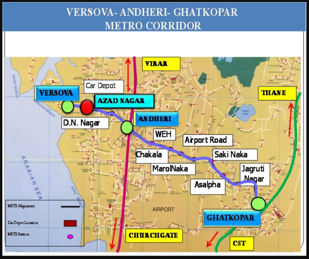 Versova-Andheri-Ghatkopar Route Map