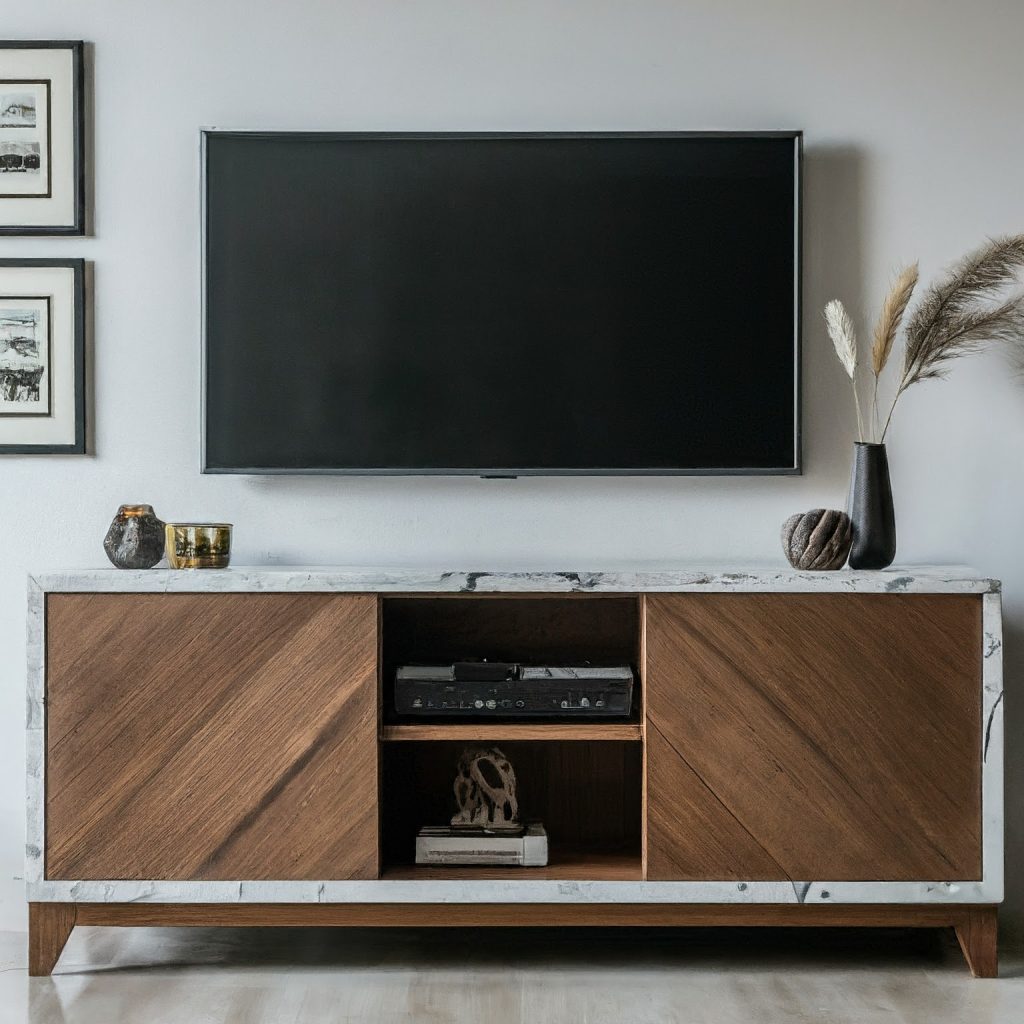 Black and white tv unit design