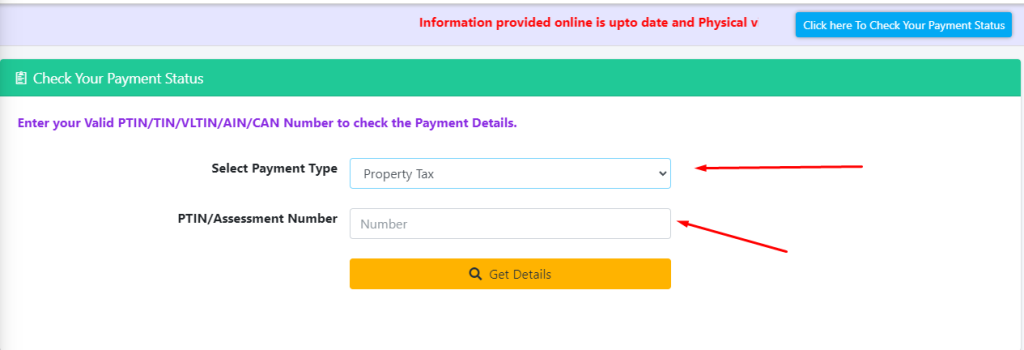 tax payment details