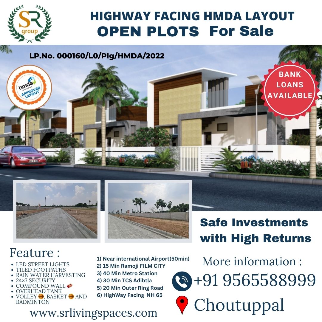 Highway Facing  Premium Villa Plots For Sale in Choutuppal, Yadadri Bhuvanagiri.